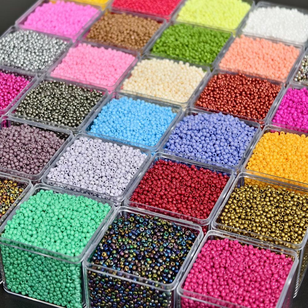 Jewelry Making Beads - Seed 18800pcs 30 Colors 1.8mm Czech Resin Round Spacer Mixed Pack for DIY - product detail view 12