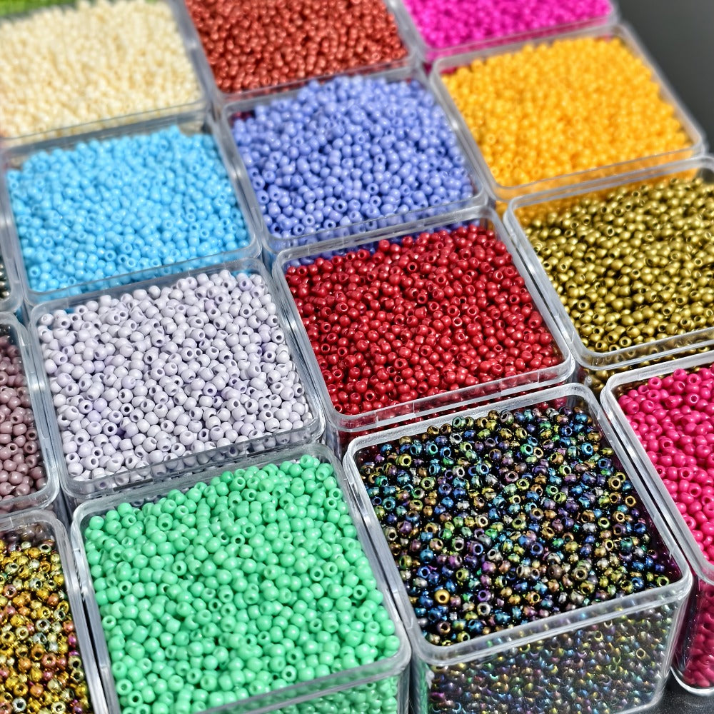 Jewelry Making Beads - Seed 18800pcs 30 Colors 1.8mm Czech Resin Round Spacer Mixed Pack for DIY - product detail view 14