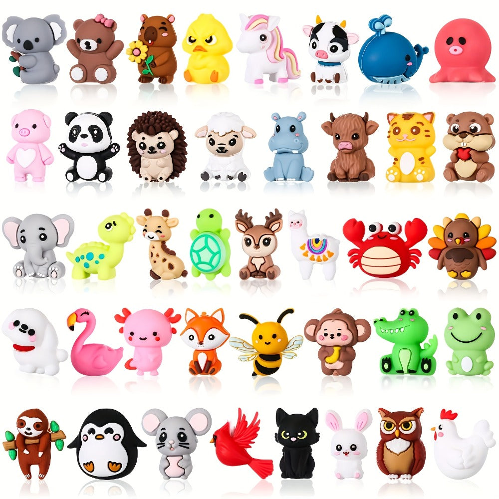 Jewelry Making Beads - Silicone Animal Focus 20pcs 3D Cute Animal for DIY Keychains Bracelets - main product view
