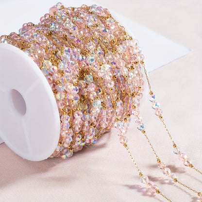 Jewelry Making Chain - Stainless Steel Crystal Bead 1 Meter 4mm Artificial Crystal Necklace - main product view