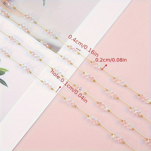 Jewelry Making Chain - Stainless Steel Crystal Bead 1 Meter 4mm Artificial Crystal Necklace - product detail view 2