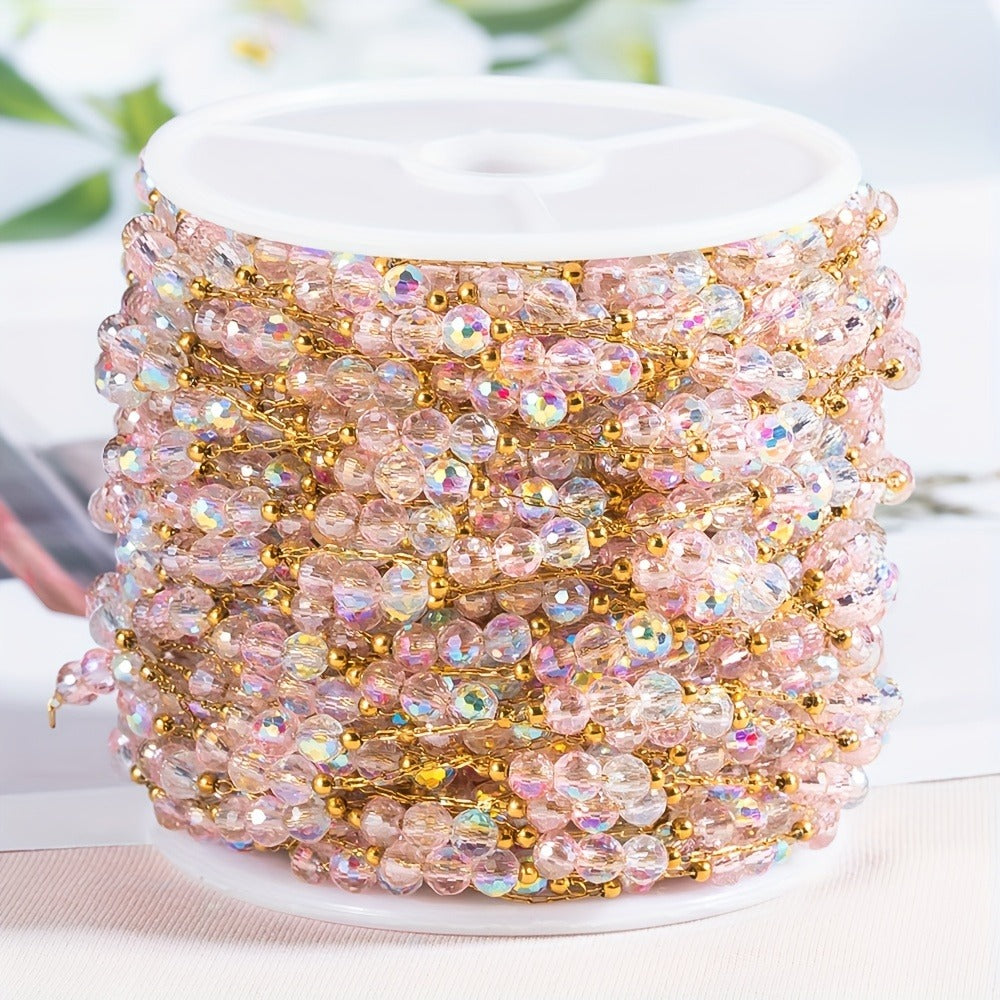 Jewelry Making Chain - Stainless Steel Crystal Bead 1 Meter 4mm Artificial Crystal Necklace - product detail view 4