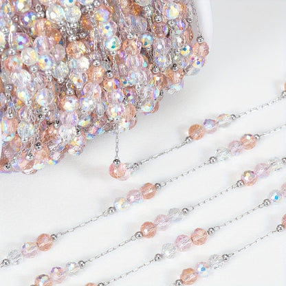 Jewelry Making Chain - Stainless Steel Crystal Bead 1 Meter 4mm Artificial Crystal Necklace - product detail view 7