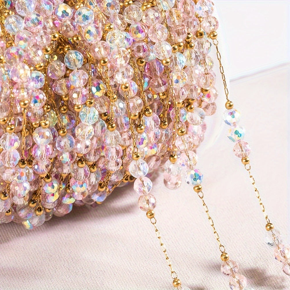 Jewelry Making Chain - Stainless Steel Crystal Bead 1 Meter 4mm Artificial Crystal Necklace - product detail view 8