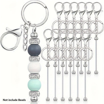 Jewelry Making Kit - Keychain Blanks Beadable Stainless Steel 12 & 24pcs DIY Beaded Keychain - product detail view 14