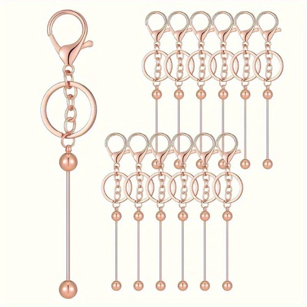 Jewelry Making Kit - Keychain Blanks Beadable Stainless Steel 12 & 24pcs DIY Beaded Keychain - product detail view 15