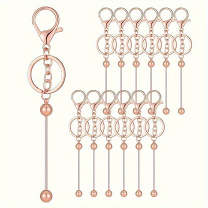 Jewelry Making Kit - Keychain Blanks Beadable Stainless Steel 12 & 24pcs DIY Beaded Keychain - product detail view 15
