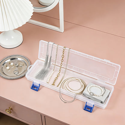 Jewelry Organizer - Clear Plastic Storage Boxes Stackable with Handle Portable Travel for - product detail view 13
