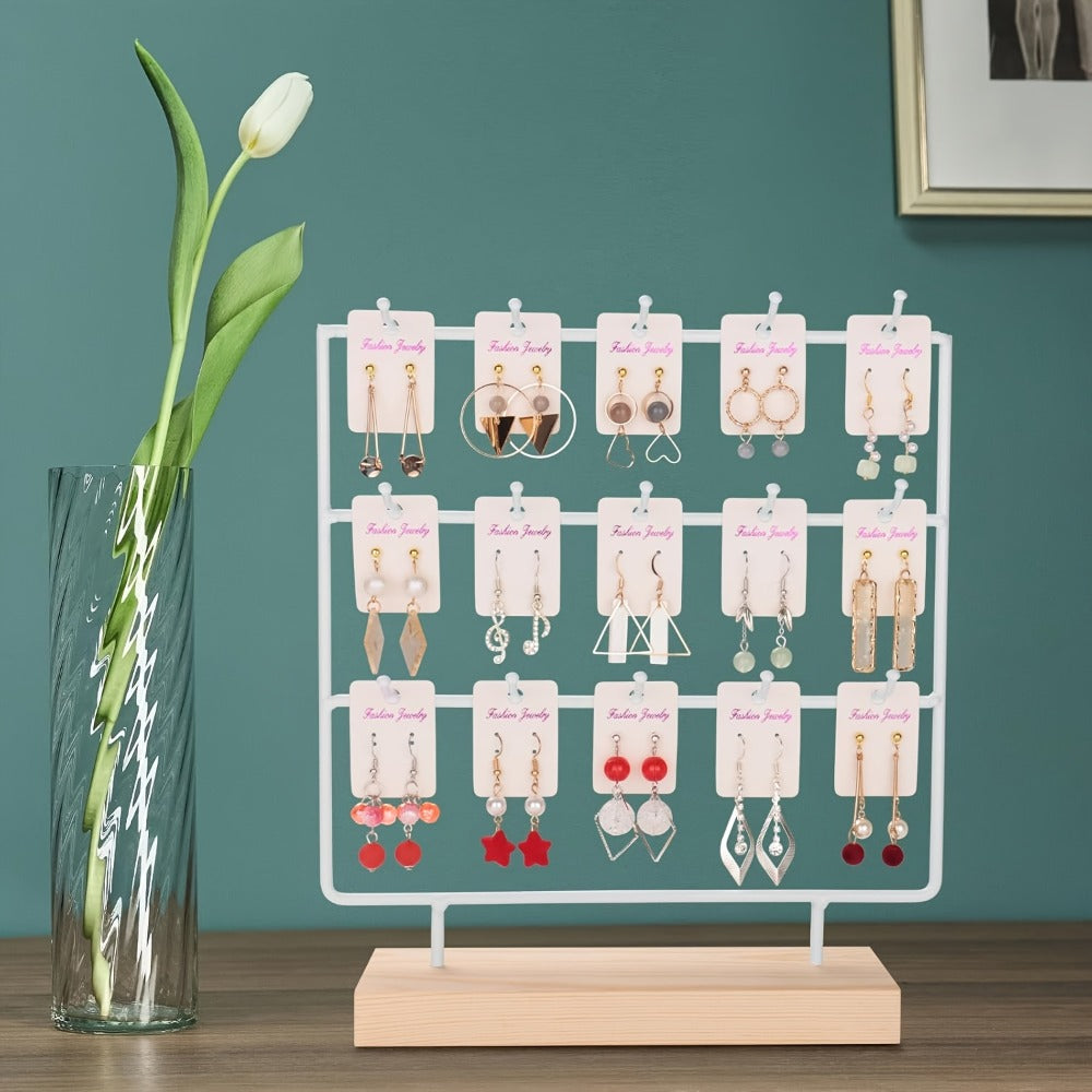Jewelry Organizer - Earring Display Rack 15 Hook Iron Art Stand, Wall Hanging Earring Holder - product detail view 7