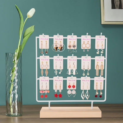 Jewelry Organizer - Earring Display Rack 15 Hook Iron Art Stand, Wall Hanging Earring Holder - product detail view 7