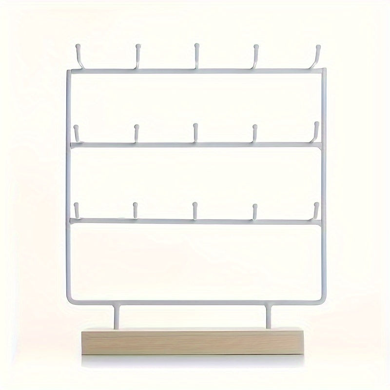 Jewelry Organizer - Earring Display Rack 15 Hook Iron Art Stand, Wall Hanging Earring Holder - product detail view 9