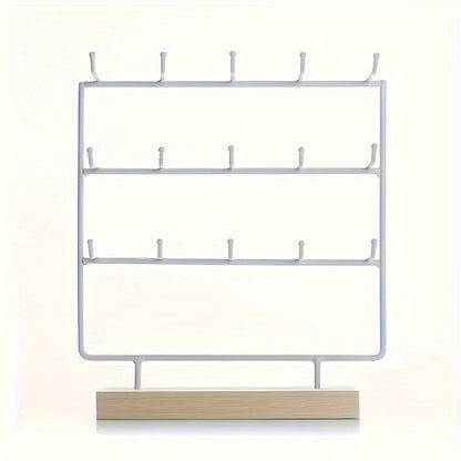 Jewelry Organizer - Earring Display Rack 15 Hook Iron Art Stand, Wall Hanging Earring Holder - product detail view 9