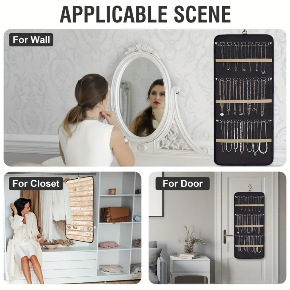 Jewelry Organizer - Hanging Dual Sided 360 Degree Rotating Hanger for Earrings Bracelets Rings - product detail view 4