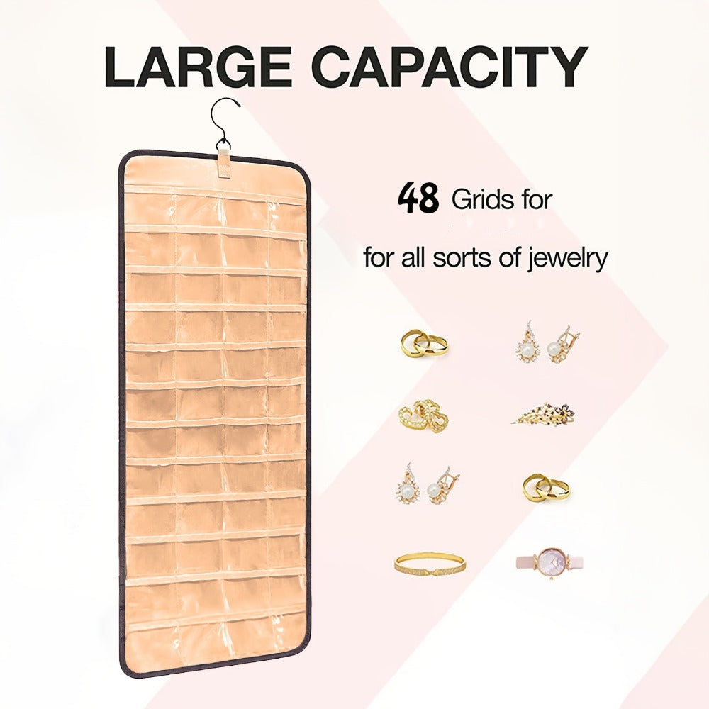 Jewelry Organizer - Hanging Dual Sided 360 Degree Rotating Hanger for Earrings Bracelets Rings - product detail view 11