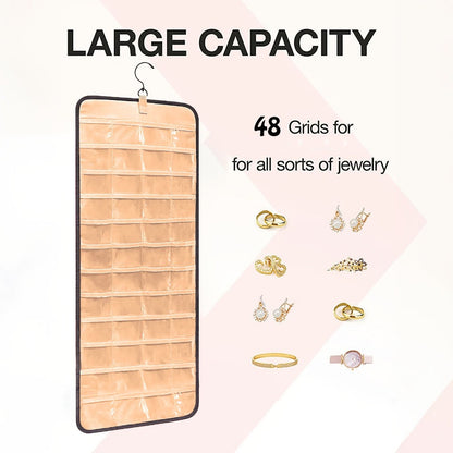Jewelry Organizer - Hanging Dual Sided 360 Degree Rotating Hanger for Earrings Bracelets Rings - product detail view 11