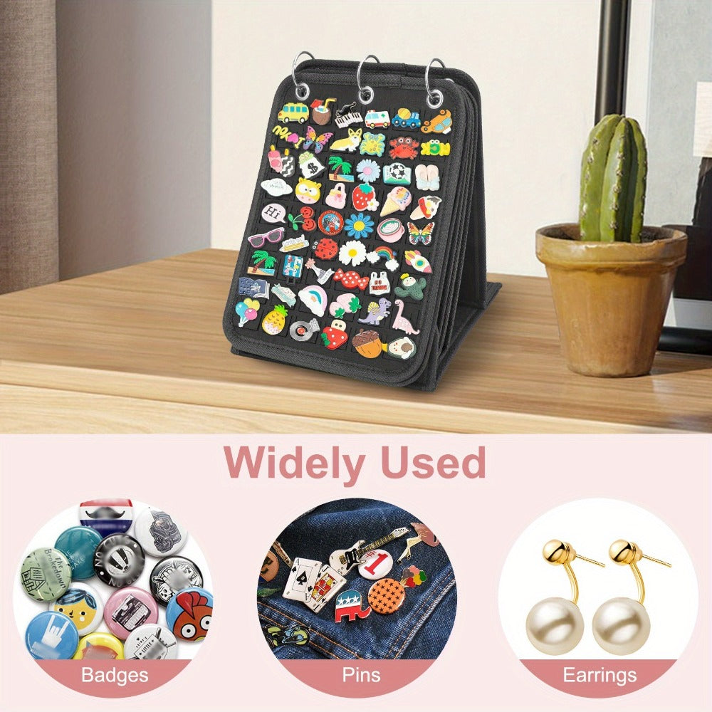 Jewelry Organizer - Pin Display Holder Brooch 5-Page Felt Badge Storage Binder 3-Ring - product detail view 6
