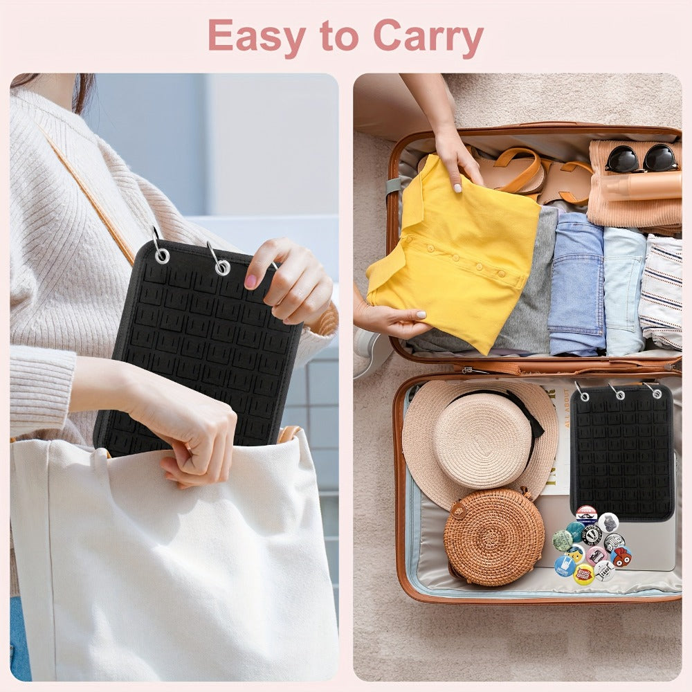 Jewelry Organizer - Pin Display Holder Brooch 5-Page Felt Badge Storage Binder 3-Ring - product detail view 7
