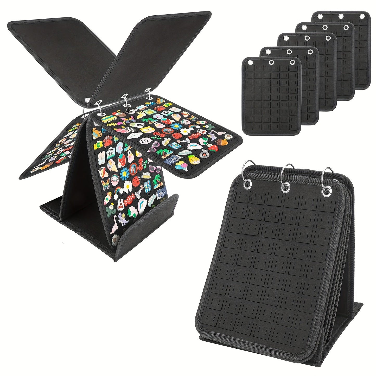 Jewelry Organizer - Pin Display Holder Brooch 5-Page Felt Badge Storage Binder 3-Ring - product detail view 8