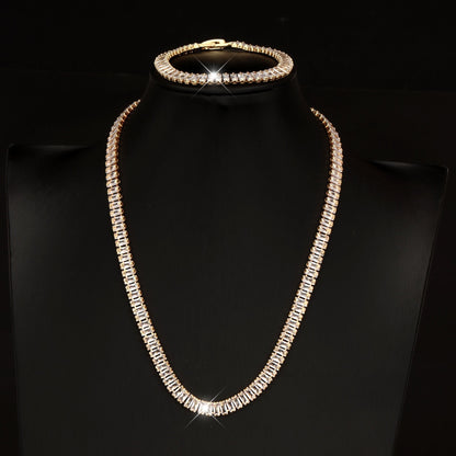 Jewelry Set for Women - 925 Sterling Silver Tennis Bracelet and Necklace Natural Stone Adorned - product detail view 17