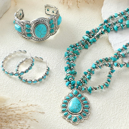 Jewelry Set for Women - Boho 3 Pieces for Western Bohemian Pendant Choker Necklace, Layered - product detail view 2