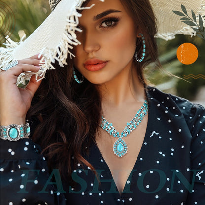 Jewelry Set for Women - Boho 3 Pieces for Western Bohemian Pendant Choker Necklace, Layered - product detail view 5