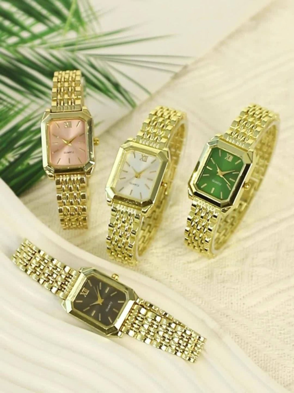 Jewelry Set with Watch - Women 6pcs Elegant Minimalist Quartz Square Dial Ladies with Heart Pendant - product detail view 18