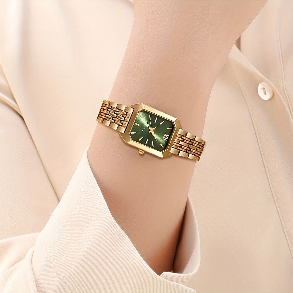 Jewelry Set with Watch - Women 6pcs Elegant Minimalist Quartz Square Dial Ladies with Heart Pendant - product detail view 23
