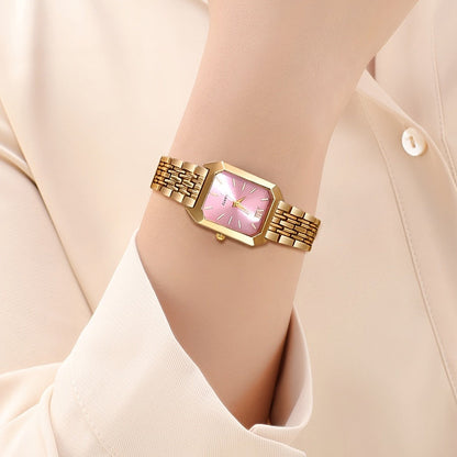 Jewelry Set with Watch - Women 6pcs Elegant Minimalist Quartz Square Dial Ladies with Heart Pendant - product detail view 26