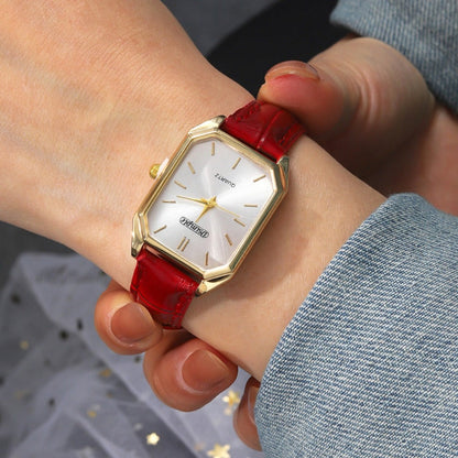 Jewelry Set with Watch - Women 6pcs Elegant Minimalist Quartz Square Dial Ladies with Heart Pendant - product detail view 36