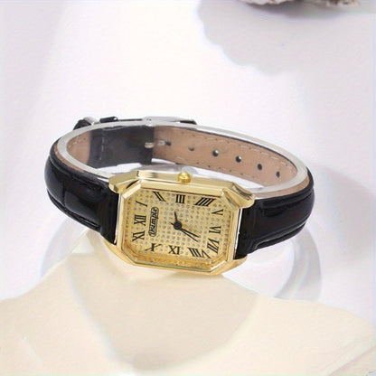 Jewelry Set with Watch - Women 6pcs Elegant Minimalist Quartz Square Dial Ladies with Heart Pendant - product detail view 52