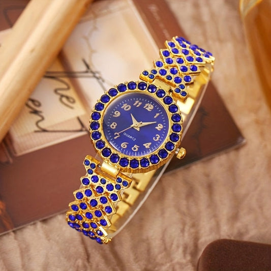 Jewelry Set with Watch - Blue Rhinestone Women's & 6pcs Luxury Crystal Quartz with Matching Fashion - product detail view 2