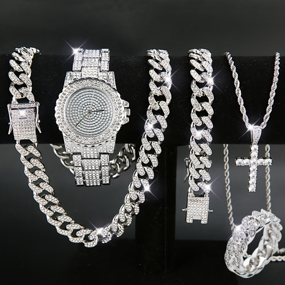Jewelry Set for Women with Watch - Gold-Tone Watch and Chain, 5 Pieces - product detail view 2