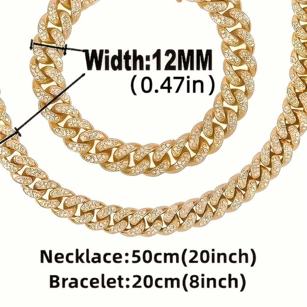 Jewelry Set for Women with Watch - Gold-Tone Watch and Chain, 5 Pieces - size chart Width:12MM (0.47in)