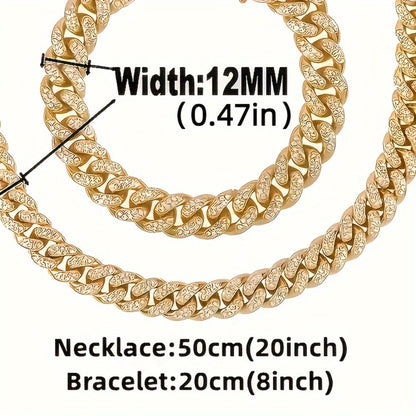 Jewelry Set for Women with Watch - Gold-Tone Watch and Chain, 5 Pieces - size chart Width:12MM (0.47in)
