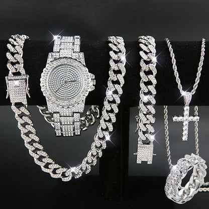 Jewelry Set for Women with Watch - Gold-Tone Watch and Chain, 5 Pieces - product detail view 8