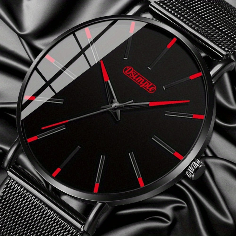 Jewelry Set with Watch - Luxury for Men 4pcs Quartz Analog Bracelet Necklace Gift Box Business - product detail view 6