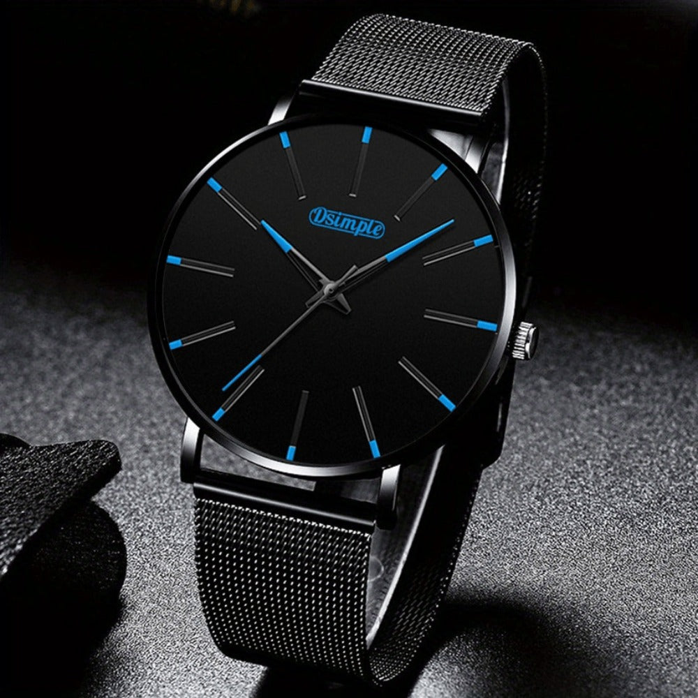 Jewelry Set with Watch - Luxury for Men 4pcs Quartz Analog Bracelet Necklace Gift Box Business - product detail view 7