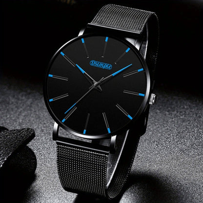 Jewelry Set with Watch - Luxury for Men 4pcs Quartz Analog Bracelet Necklace Gift Box Business - product detail view 7