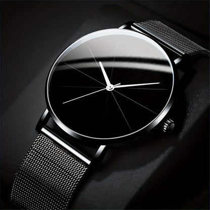 Jewelry Set with Watch - Men's & 4pcs Quartz , Ring, Necklace & Bracelet Fashion Accessory Bundle - product detail view 8
