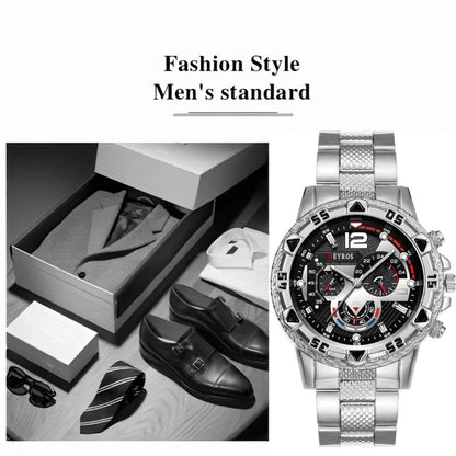 Jewelry Set with Watch - Men's Bracelet Necklace 3pcs Quartz Stainless Steel Casual Sport Fashion - product detail view 4
