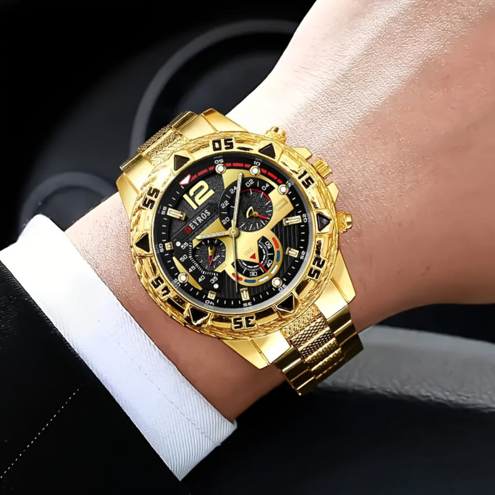 Jewelry Set with Watch - Men's Bracelet Necklace 3pcs Quartz Stainless Steel Casual Sport Fashion - product detail view 5