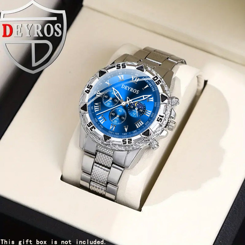 Jewelry Set with Watch - Men's & Gift 16pcs 4 Quartz Analog Watches + 12pcs Bracelet Necklace Ring - product detail view 6