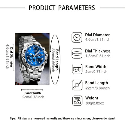 Jewelry Set with Watch - Men's & Gift 16pcs 4 Quartz Analog Watches + 12pcs Bracelet Necklace Ring - product detail view 7