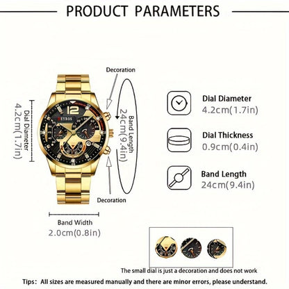 Jewelry Set with Watch - Men's & Gift 16pcs 4 Quartz Analog Watches + 12pcs Bracelet Necklace Ring - product detail view 9