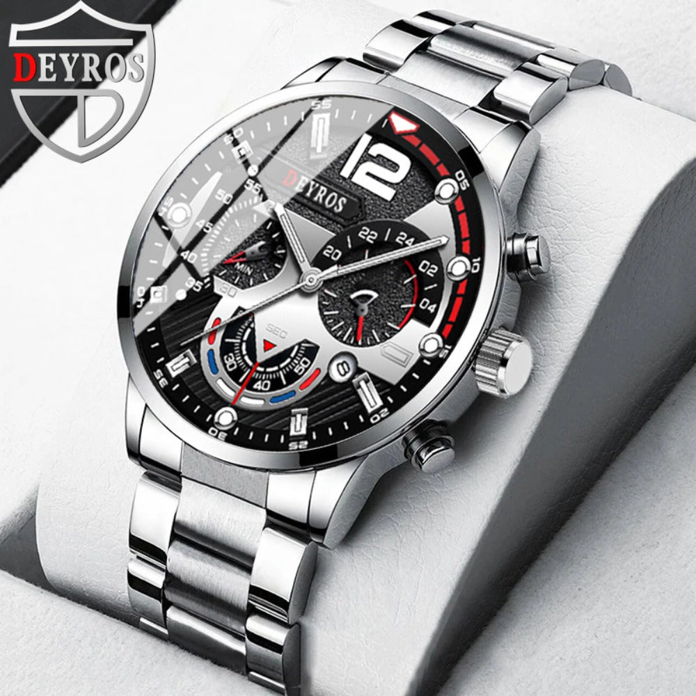 Jewelry Set with Watch - Men's & Gift 16pcs 4 Quartz Analog Watches + 12pcs Bracelet Necklace Ring - product detail view 11
