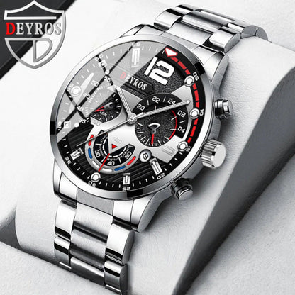 Jewelry Set with Watch - Men's & Gift 16pcs 4 Quartz Analog Watches + 12pcs Bracelet Necklace Ring - product detail view 11