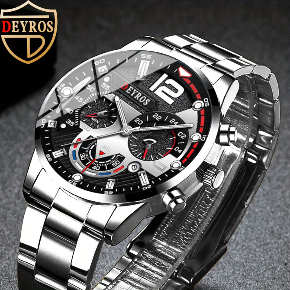 Jewelry Set with Watch - Men's & Gift 16pcs 4 Quartz Analog Watches + 12pcs Bracelet Necklace Ring - product detail view 14