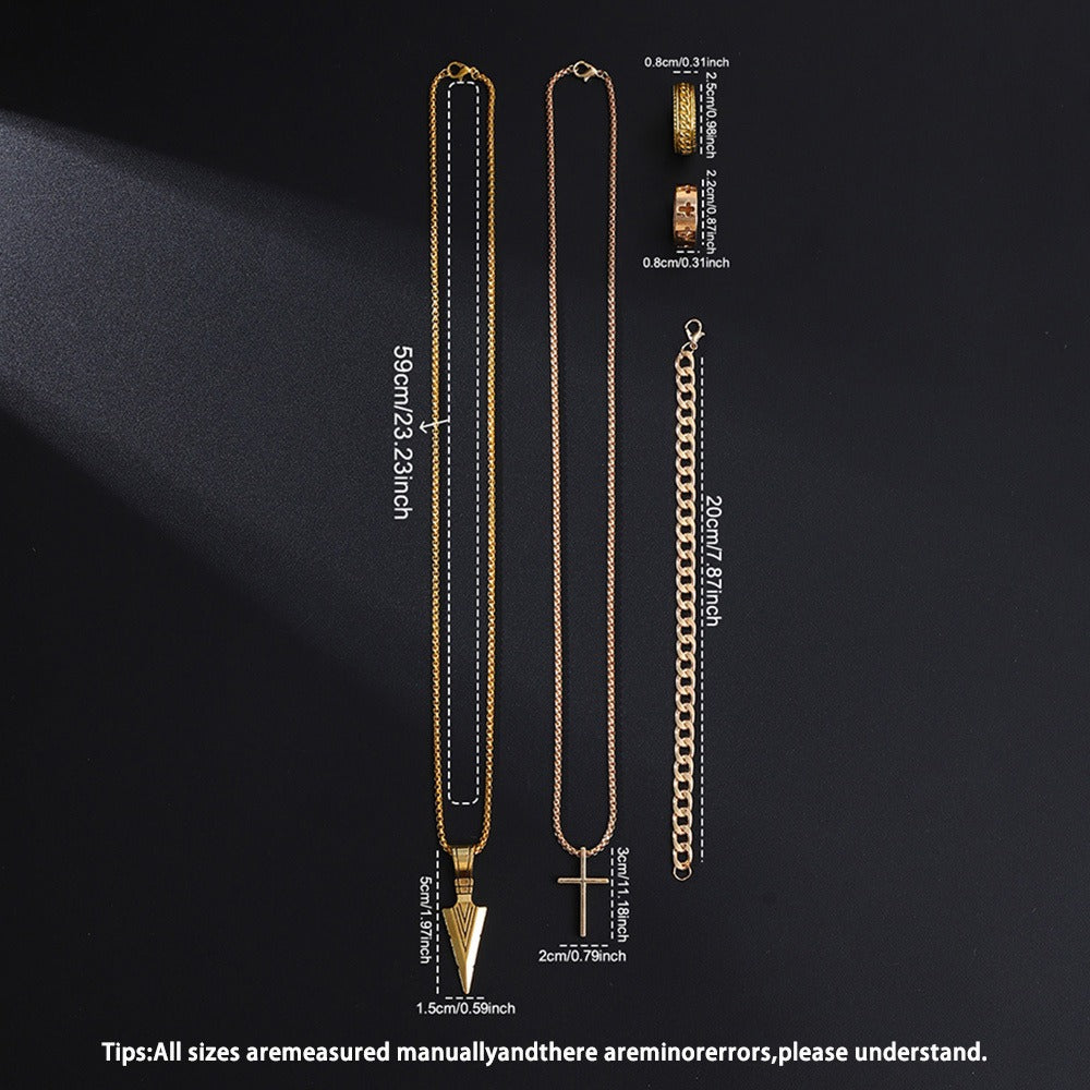Jewelry Set with Watch - Men's & Gift 16pcs 4 Quartz Analog Watches + 12pcs Bracelet Necklace Ring - product detail view 16