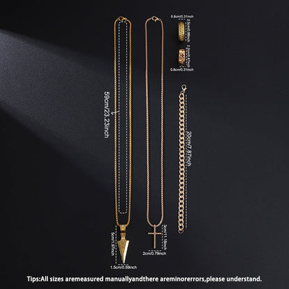Jewelry Set with Watch - Men's & Gift 16pcs 4 Quartz Analog Watches + 12pcs Bracelet Necklace Ring - product detail view 16