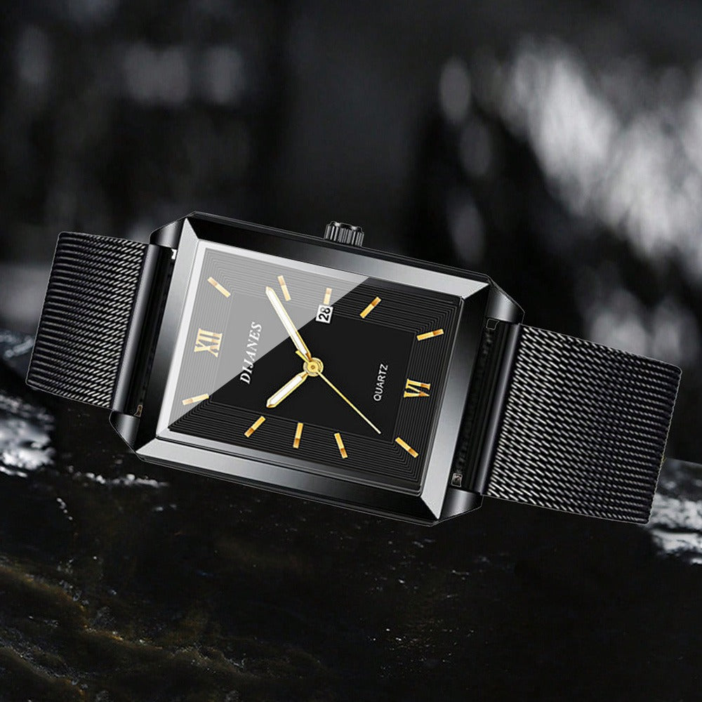 Jewelry Set with Watch - Men's & Gift 4-Piece Quartz , Necklace, Bracelet & Ring, Zinc Alloy - product detail view 5